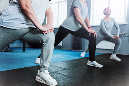 Older people working out